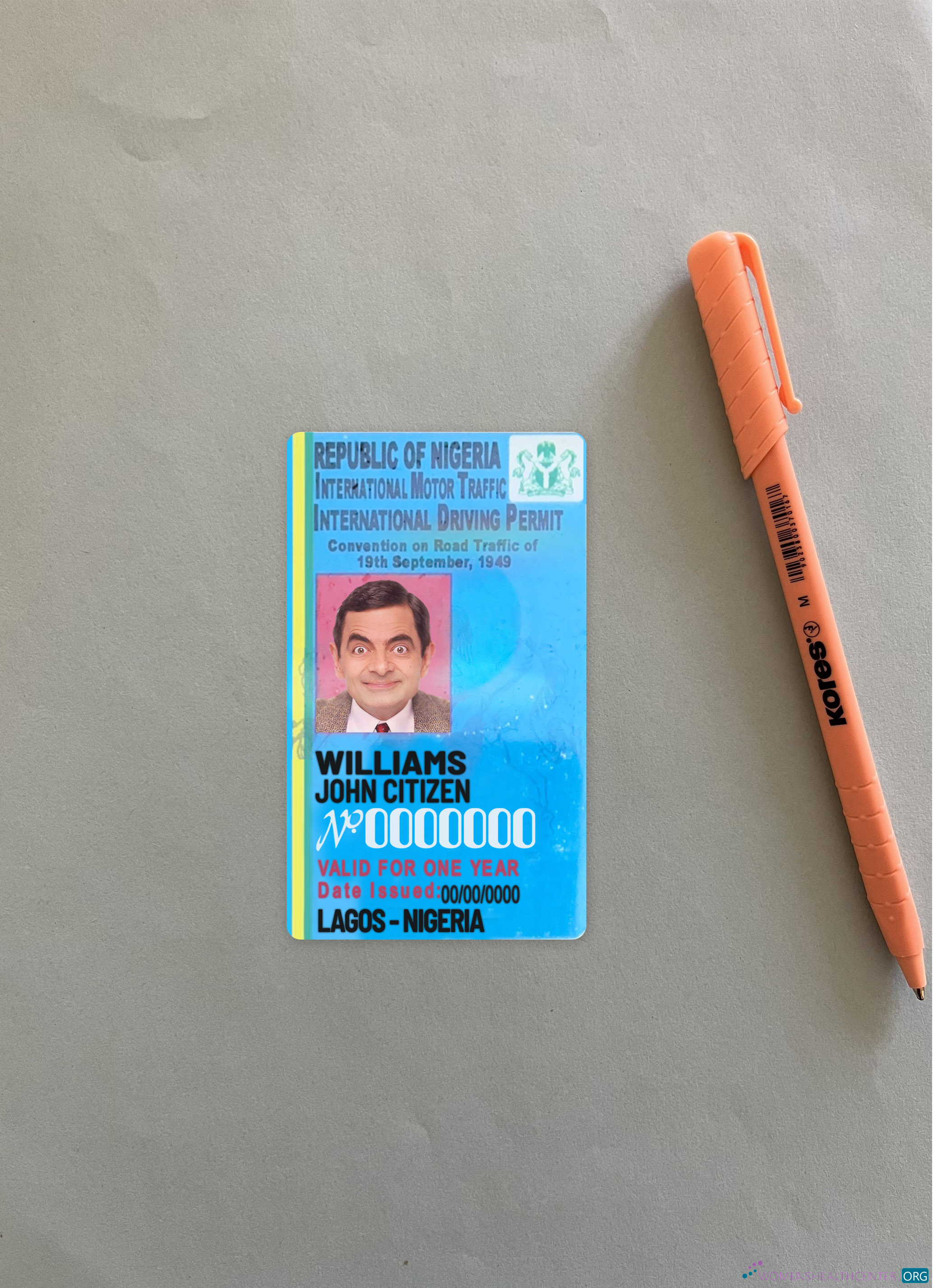 Download Nigeria international driving license photolook front Photoshop template